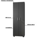 Ver imagem 3 de Estante de Livros para Escritório Home Office Portas Grandes Alf Preto Texturizado - Gran Belo