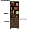 Estante de Livros para Escritório Home Office Portas Pequenas Alf Avelã Texturizado - Gran Belo - 3