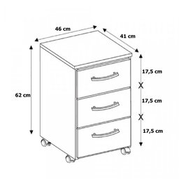 Gaveteiro Corina Flex 3 Gavetas para Escritório Home Office Avelã - Gran Belo - 2