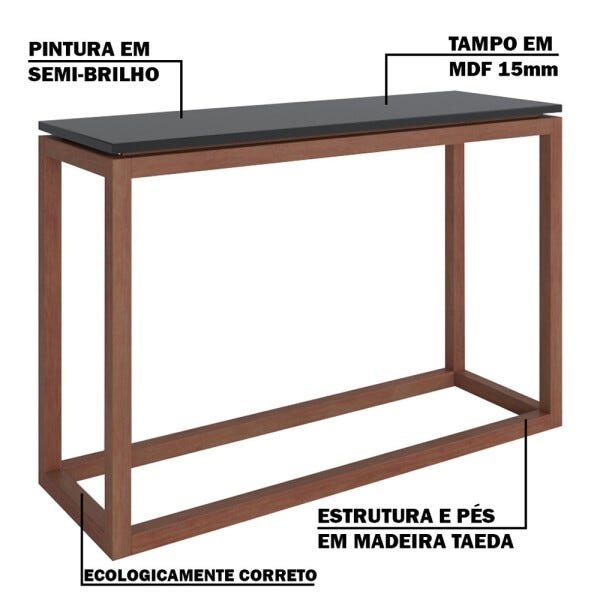 Mesa de Apoio Decorativa Oreo Amêndoa/Preto - Gran Belo - 3