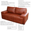 Ver imagem 2 de Sofá 2 Lugares Sala de Estar Roma 1,80M Couro Conhaque - Gran Belo