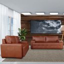 Ver imagem 7 de Sofá 3 Lugares Sala de Estar Roma 2,30M Couro Conhaque - Gran Belo