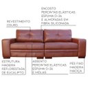 Ver imagem 2 de Sofá 3 Lugares Bipartido Sala de Estar 2,40m Milano Couro Caramelo - Gran Belo