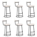 Ver imagem 1 de Banqueta Alta Cozinha 70cm Encosto Industrial Aço Kit 6 Ziria Pu Off White S02 - D’Rossi
