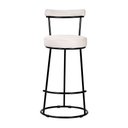 Ver imagem 2 de Banqueta Alta Cozinha 70cm Encosto Industrial Aço Kit 6 Ziria Pu Off White S02 - D’Rossi