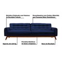 Ver imagem 3 de Sofá 3 Lugares Sala de Estar Eros 2,10M Veludo Base Fixa - Gran Belo