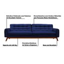 Ver imagem 3 de Sofá 3 Lugares Sala de Estar Eros 2,10M Veludo Base Fixa - Gran Belo