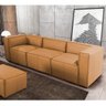 Sofá 3 Lugares Frances Super Confort Couro Caramelo - Gran Belo - 6