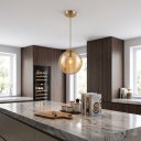 Ver imagem 2 de Pendente Moderno Glass Vidro Âmbar 20cm C Lâmp LED