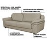 Sofá 3 Lugares Sala de Estar Rene Casual Couro Off White - Gran Belo - 3