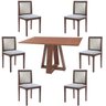 Conjunto Mesa Shell com Tampo Amadeirado 160x90cm e 6 Cadeiras Steve Amêndoa - Gran Belo - 1