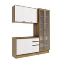 Ver imagem 2 de Cozinha Compacta Celeste Kappesberg 100% Mdf Nogueira/branco 192cm