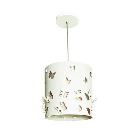 LUSTRE INFANTIL PENDENTE BORBOLETAS 25X25 INT. CRÚ