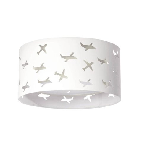 LUMINÁRIA INFANTIL PLAFON AVIÕES DUPLO BRANCO 30X16