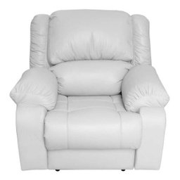 Poltrona do Papai Reclinável Elétrica Magnum Couro (PU) Branco - Gran Belo - 1