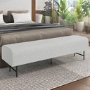 Ver imagem 2 de Puff Recamier Decorativo com Pés Industrial 140cm Novara P05 Linho Cinza Claro - Lyam Decor