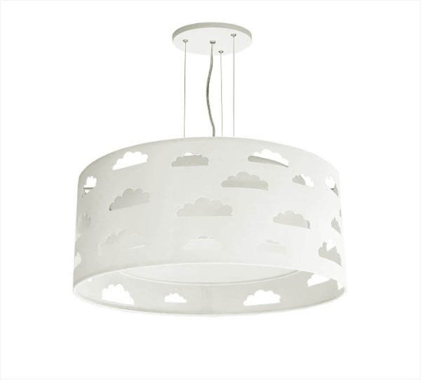 LUSTRE INFANTIL PENDENTE NUVENS RECORTES CINZA 50X16 - 1