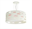 Ver imagem 1 de LUSTRE INFANTIL PENDENTE NUVENS RECORTES ROSA 40X16