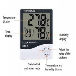 Termometro Digital Relogio Medidor Temperatura Umidade Termo Higrometro Despertador - 2