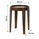 Ver imagem 2 de Mesa Lateral Decorativa Para Sala de Estar Peaky 49x65 Canela - Gran Belo