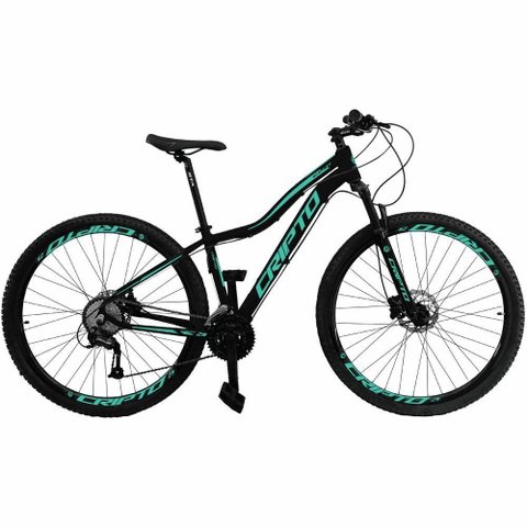 Bicicleta Aro 29 Cripto 24 Marchas Shimano e Freio a Disco - Preto-verde - 15" Preto-verde