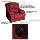 Ver imagem 2 de Poltrona do Papai Reclinável Elétrica Magnum Couro (PU) Vermelho - Gran Belo