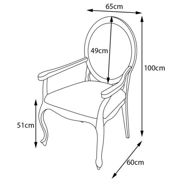 Kit 2 Poltronas Decorativas com Rattan Base Madeira Maciça Adrie Sarja Bege/Imbuia - 4