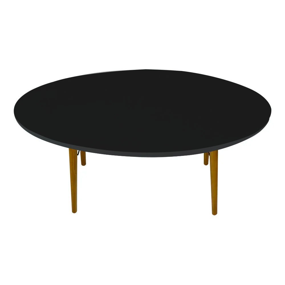 Mesa de Jantar Oval Ipanema Linha Clean Bolzan em MDF e Pés Palito Maciços - Preto - 3