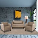 Ver imagem 7 de Conjunto Sofá 2 Lugares com 2 Poltronas Pés Palito Lubbock Couro Bege - Gran Belo