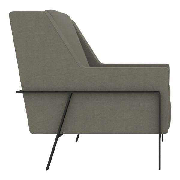 Kit 2 Poltronas Decorativas Lecce Pés Aço Linho Cinza - Gran Belo - 7