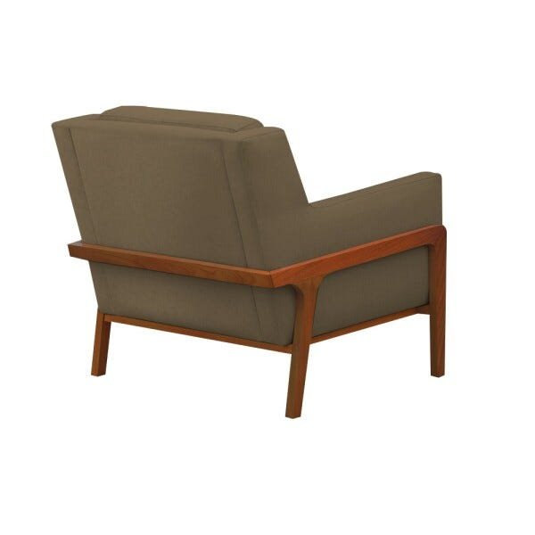 Kit 2 Poltronas Decorativas Lecce Pés Madeira Linho Marrom - Gran Belo - 8
