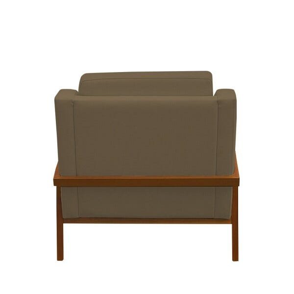 Kit 2 Poltronas Decorativas Lecce Pés Madeira Linho Marrom - Gran Belo - 7