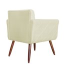 Ver imagem 4 de Poltrona Cadeira Isabella Decorativa Estofada Pés Palito Veludo Bege - Incasa Decor