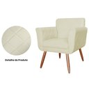Ver imagem 3 de Poltrona Cadeira Isabella Decorativa Estofada Pés Palito Veludo Bege - Incasa Decor
