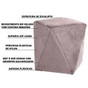 Ver imagem 3 de Puff Decorativo Sala de Estar Blois Veludo Rosê - Gran Belo