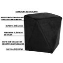 Ver imagem 3 de Kit 2 Puffs Decorativo Sala de Estar Blois Veludo Preto - Gran Belo