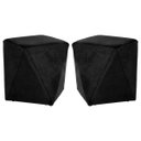 Ver imagem 1 de Kit 2 Puffs Decorativo Sala de Estar Blois Veludo Preto - Gran Belo