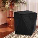 Ver imagem 6 de Kit 2 Puffs Decorativo Sala de Estar Blois Veludo Preto - Gran Belo