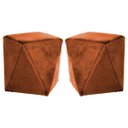Ver imagem 1 de Kit 2 Puffs Decorativo Sala de Estar Blois Veludo Telha - Gran Belo