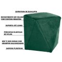 Ver imagem 3 de Kit 2 Puffs Decorativo Sala de Estar Blois Veludo Verde - Gran Belo