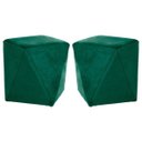 Ver imagem 1 de Kit 2 Puffs Decorativo Sala de Estar Blois Veludo Verde - Gran Belo