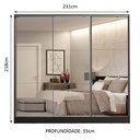 Ver imagem 5 de Guarda-roupa Casal 100% Mdf Madesa Royale 3 Portas de Correr com Espelho