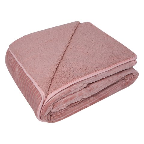 Cobertor Solteiro Dupla Face Sherpa Extra Macio Rosa 150x220cm