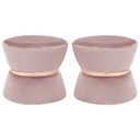 Ver imagem 1 de Kit 2 Puffs Decorativo Sala de Estar 45cm Dhaka Veludo Rosê - Gran Belo