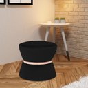 Ver imagem 5 de Puff Decorativo Sala de Estar 45cm Dhaka Veludo Preto - Gran Belo