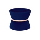 Ver imagem 1 de Puff Decorativo Sala de Estar 45cm Dhaka Veludo Azul Bic - Gran Belo