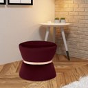 Ver imagem 6 de Puff Decorativo Sala de Estar 45cm Dhaka Veludo Vinho - Gran Belo
