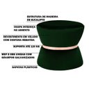 Ver imagem 3 de Puff Decorativo Sala de Estar 45cm Dhaka Veludo Verde - Gran Belo