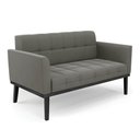 Ver imagem 7 de Conjunto 2 Poltronas e 1 Namoradeira Decorativa Karen Pés Fixo em Madeira Preto Suede Grafite G19 -