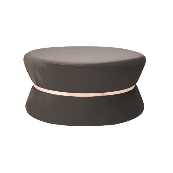 Puff Decorativo Sala de Estar 95cm Dhaka Veludo Cappuccino - Gran Belo - 1